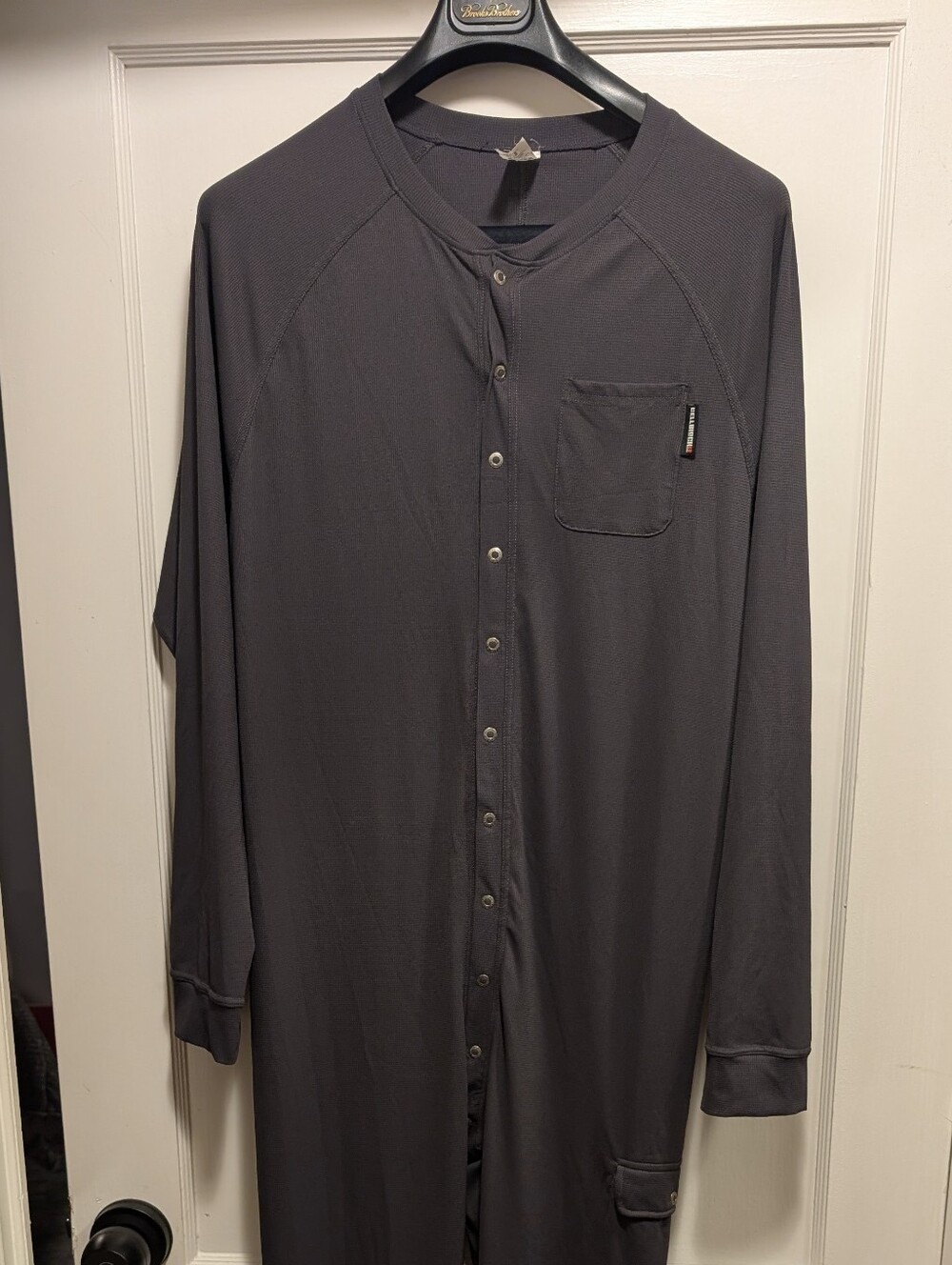 Men's Long-Sleeve Snap-Front Jumpsuit - Charcoal